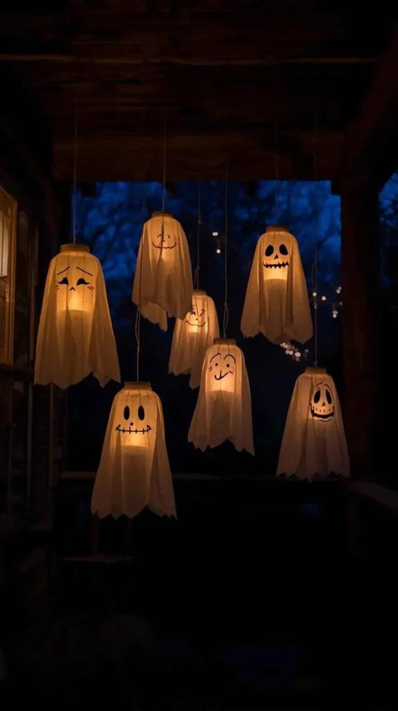 30 Halloween Home Decor Ideas to Transform Your Space in 2025 7 Floating Ghost Lanterns