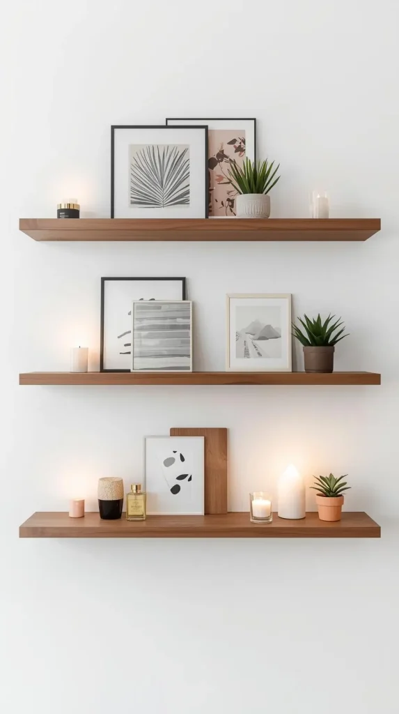 17 Aesthetic Home Decor Ideas | Ways to Style Your Space Beautifully 7 Floating Shelves with Curated Decor
