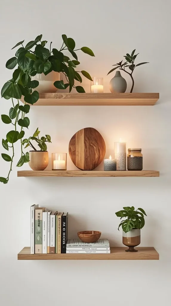 20 DIY Home Decor Easy Ideas – Simple & Beautiful Ways to Refresh Your Space 7 Floating Wooden Shelves