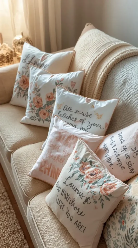 25 Cute DIY Home Decor Ideas to Brighten Your Space 7 Hand-Painted Throw Pillows