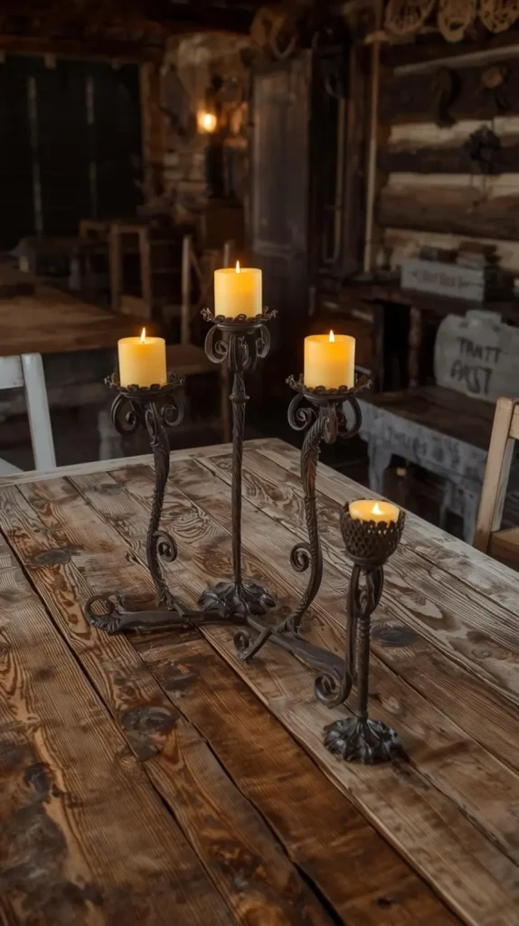 Rustic Iron Candle Holders