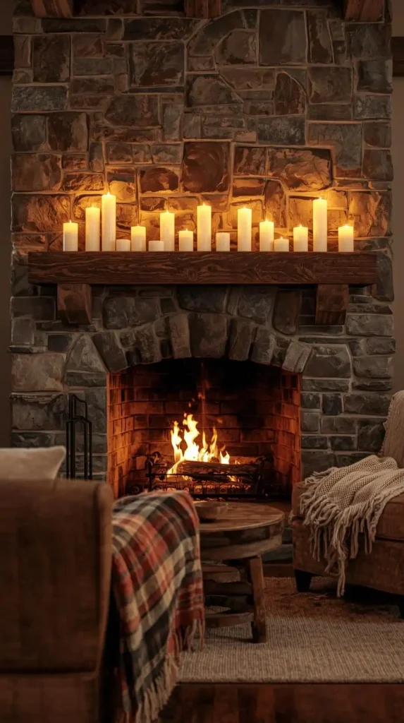 Stone Fireplace Decor