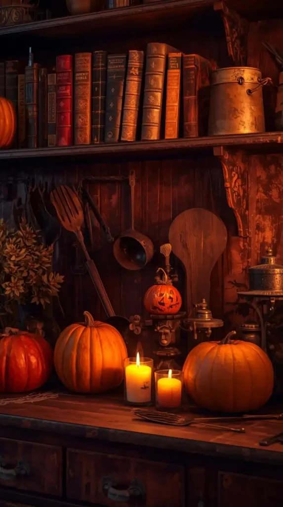 23 Best Halloween Home Decor Kitchen Ideas for a Spooky-Chic 2025 7 Vintage Cookbooks & Props