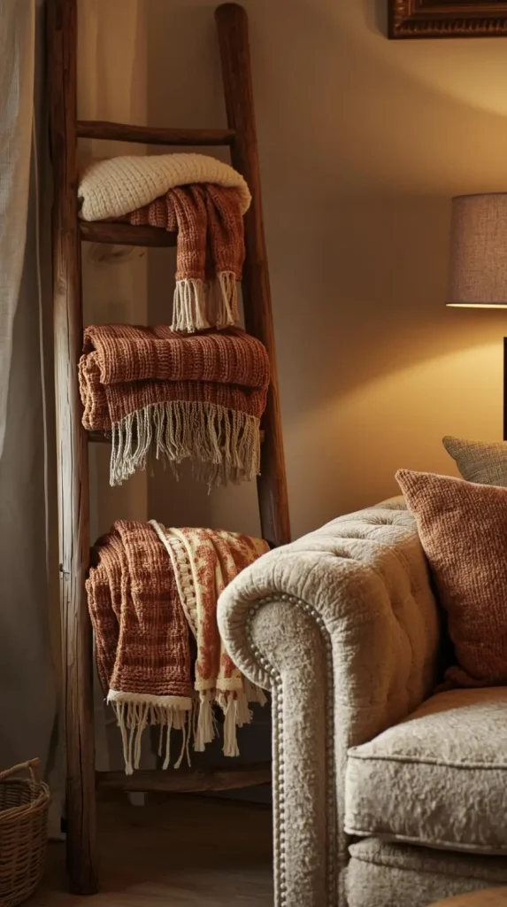  Vintage Ladder Blanket Holder