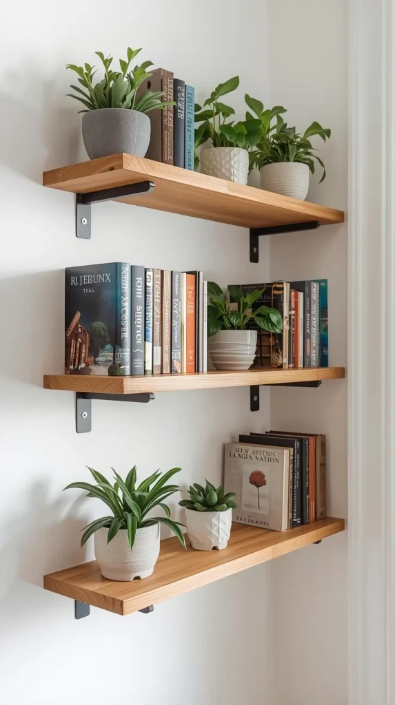 18 DIY Home Decor Rental Friendly | Stylish Damage-Free Makeover Ideas 8 DIY Floating Shelves with No-Drill Brackets
