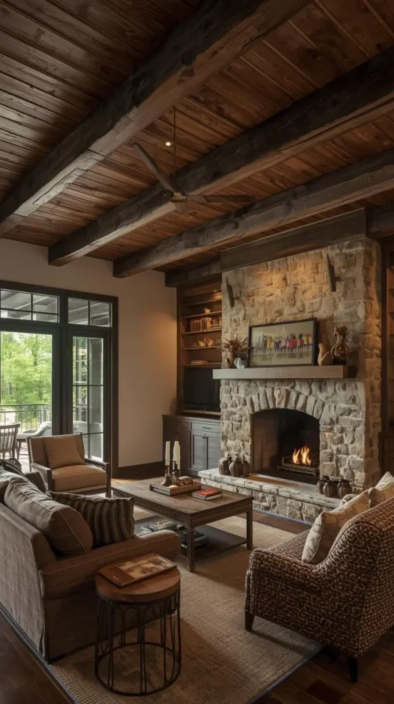 Exposed Wooden Ceiling Beams