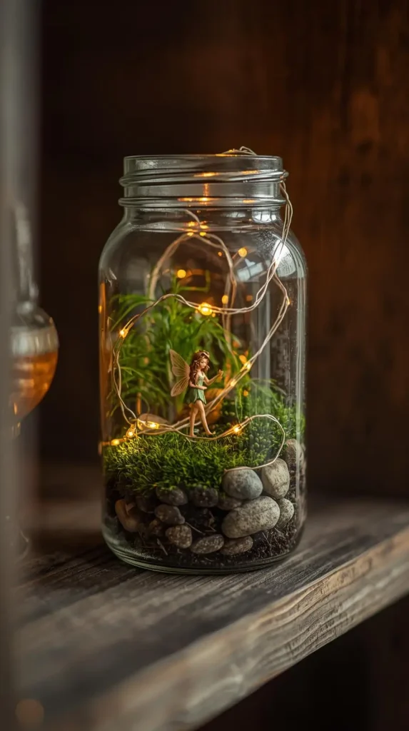 15 Whimsical DIY Home Decor | Playful & Magical Ideas to Brighten Your Space 8 Fairy Garden in a Glass Jar