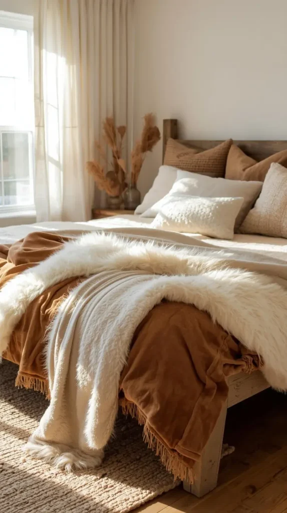 18 Classy Western Home Decor | Elegant Ranch-Style Ideas 9 Layered Neutral Textiles