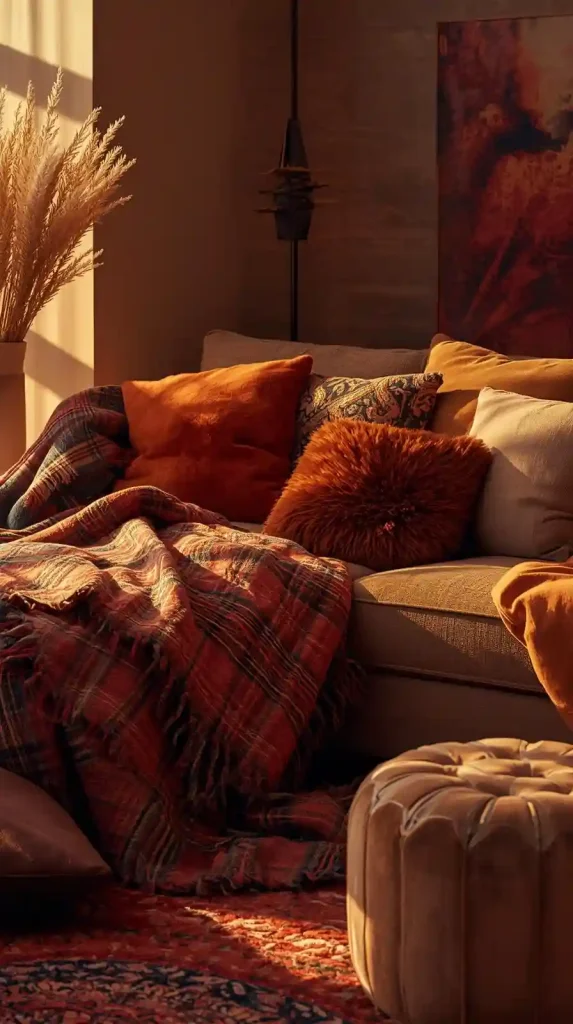 Soft Plaid Throws and Cushions
