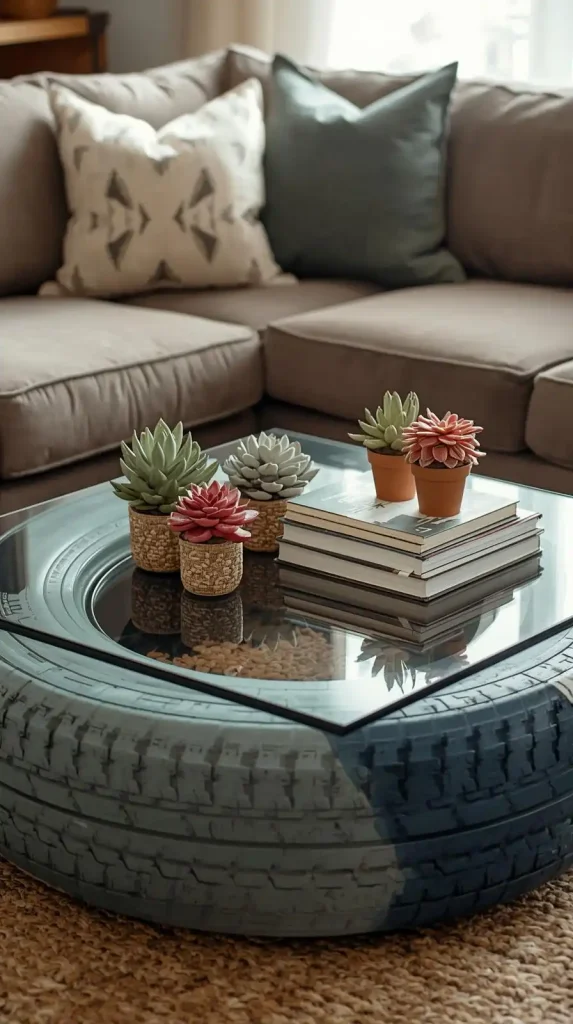 18 DIY Home Decor from Waste Materials | Creative & Eco-Friendly Projects 9 Tire Table