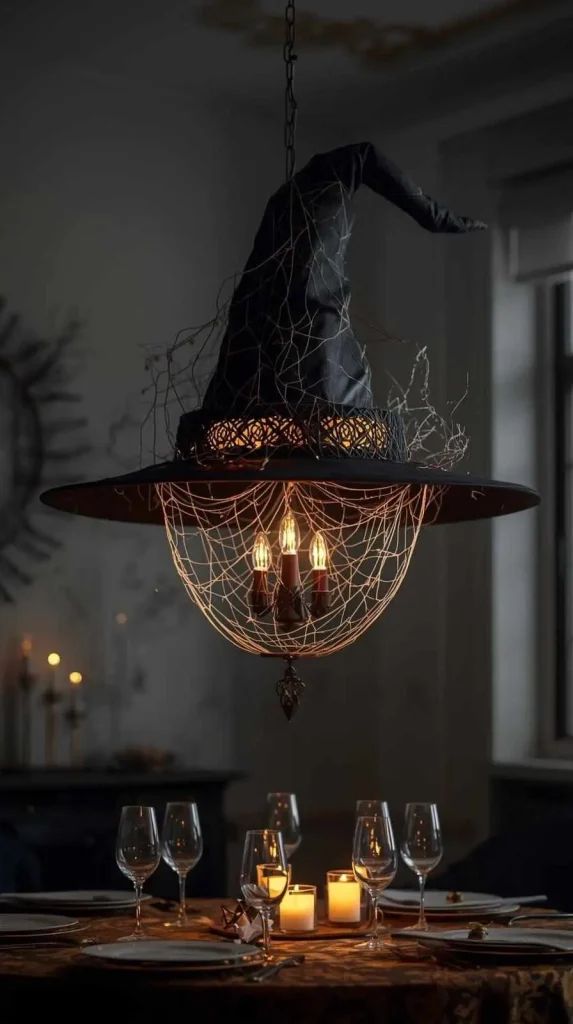 8. Witch Hat Chandelier Installation