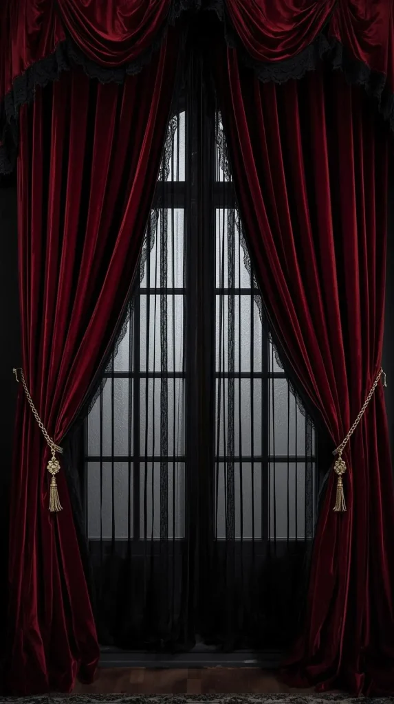 20 Gothic Home Decor Ideas | Darkly Elegant Ways to Style Your Space 10 Dramatic Drapery & Heavy Curtains