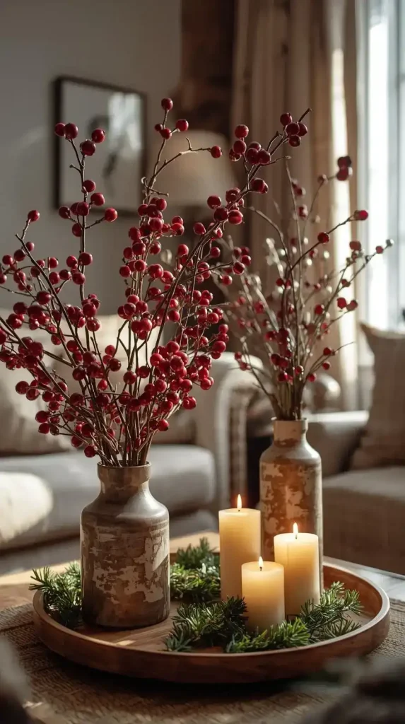 Indoor Pine Branch Arrangements