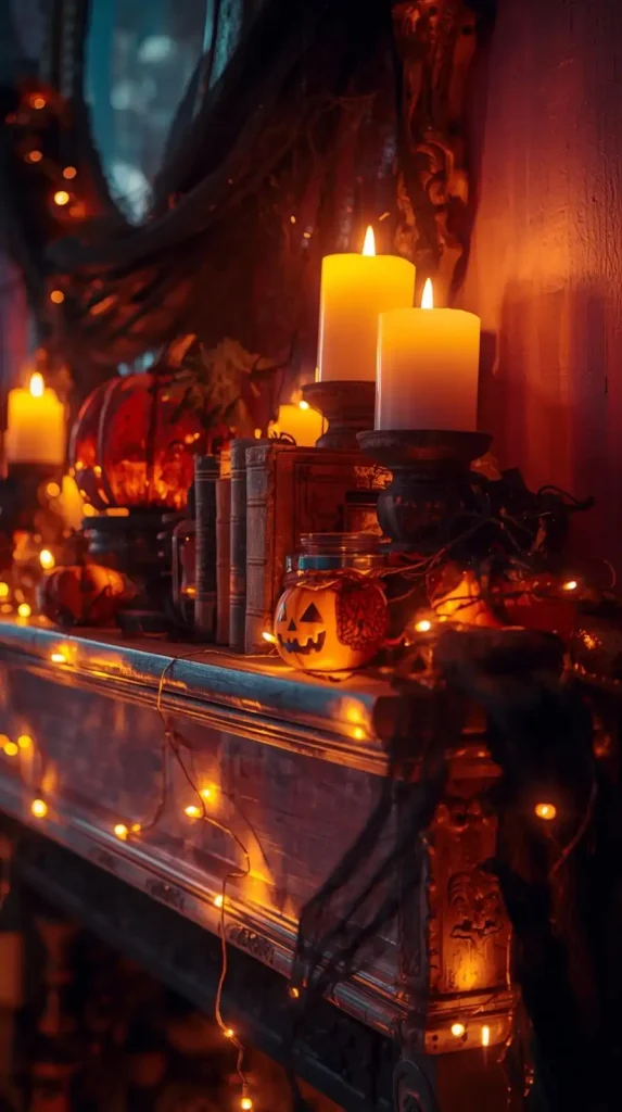 18 Best Halloween Home Decor Indoor On A Budget Ideas 10 9. Mantel Magic with Everyday Items