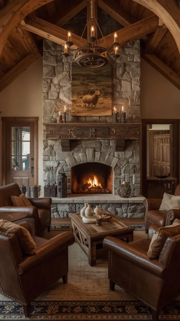 19 Rustic Western Home Decor Ideas To Transform Your Space 10 Natural Stone Fireplace or Accent Wall