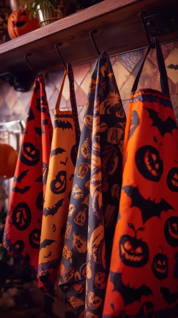 23 Best Halloween Home Decor Kitchen Ideas for a Spooky-Chic 2025 10 Themed Dish Towels & Aprons