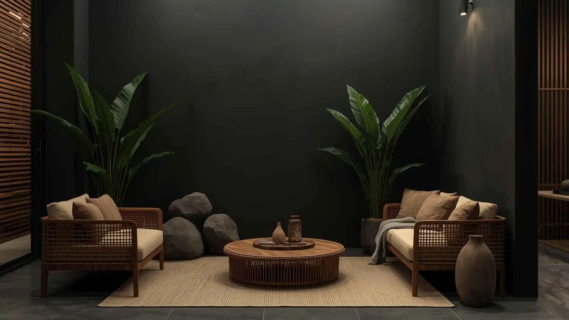 Dark Home Decor Ideas with Natural Material