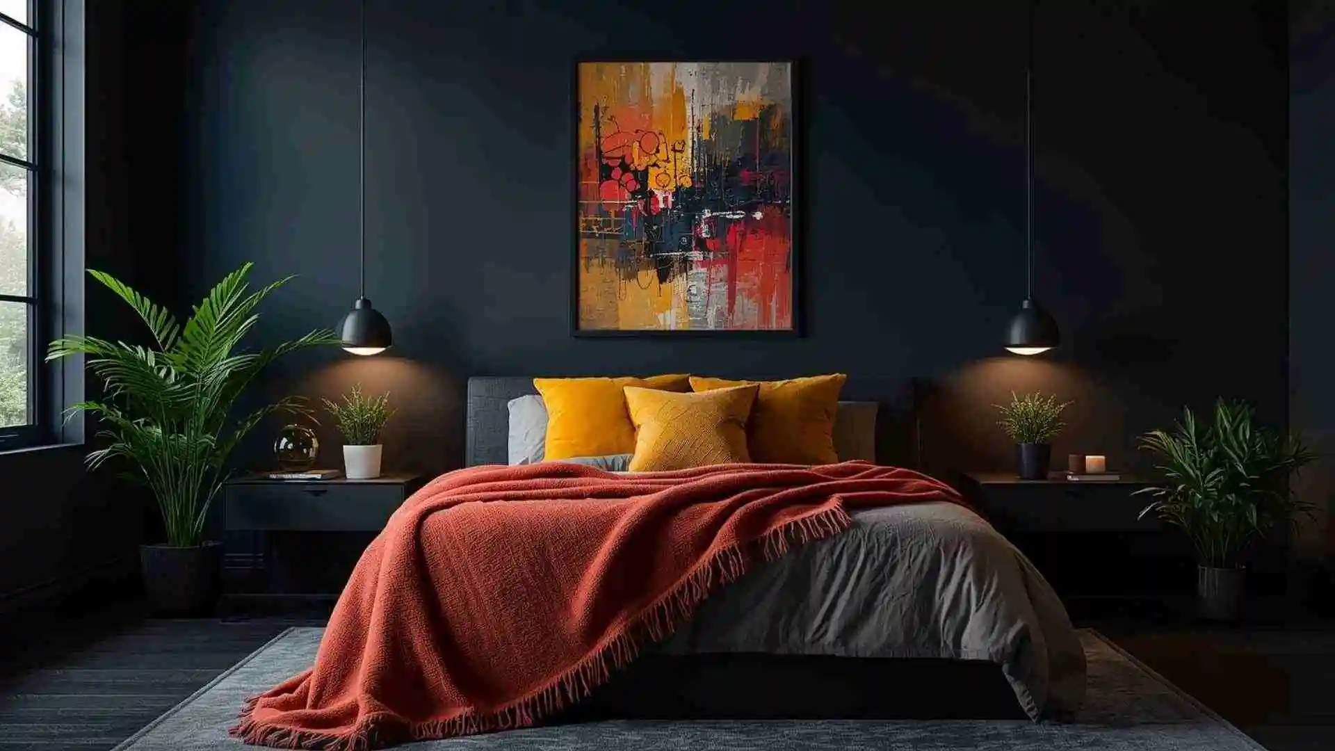 Dark Home Decor Ideas with Pops of Color
