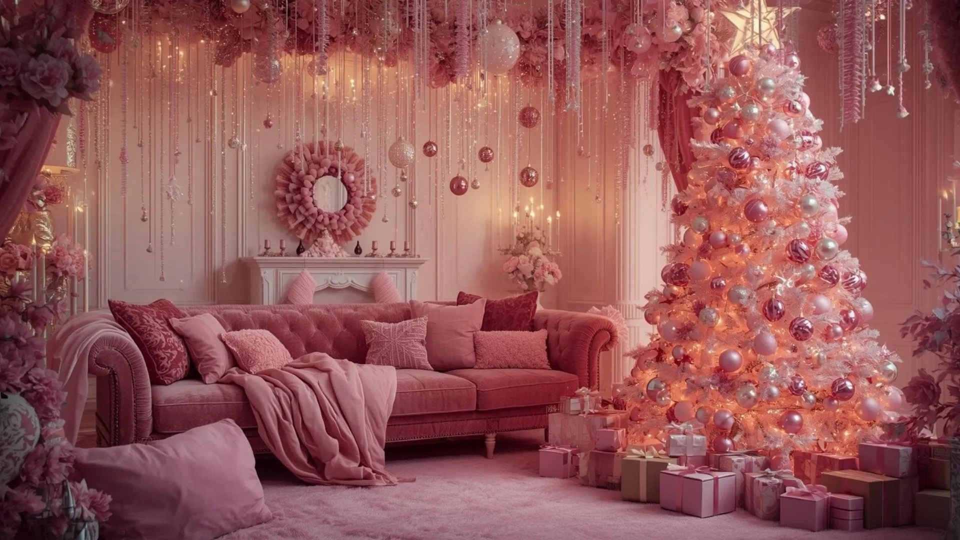 Pink Christmas Home Decor