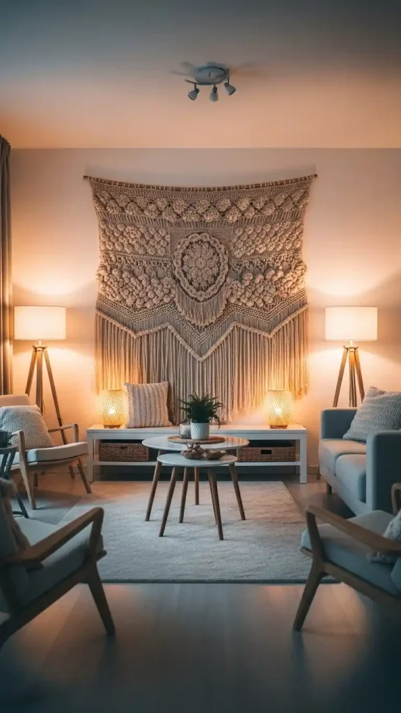 22 Aesthetic Crochet Home Decor Ideas to Style Your Living Space Beautifully 2 Aesthetic Crochet Wall Hangings for Living Rooms