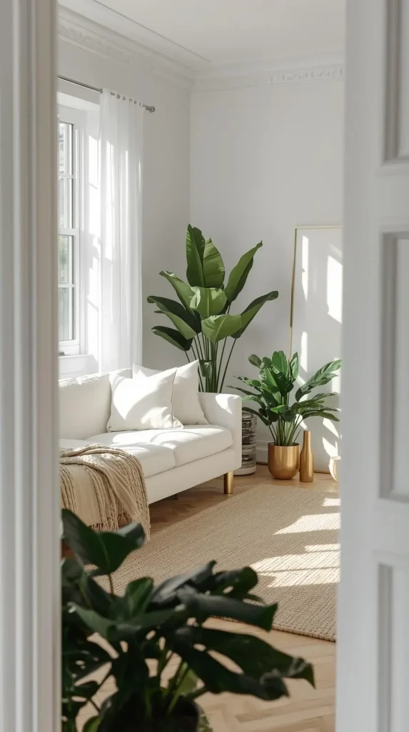 Bright All-White Living Room Decor