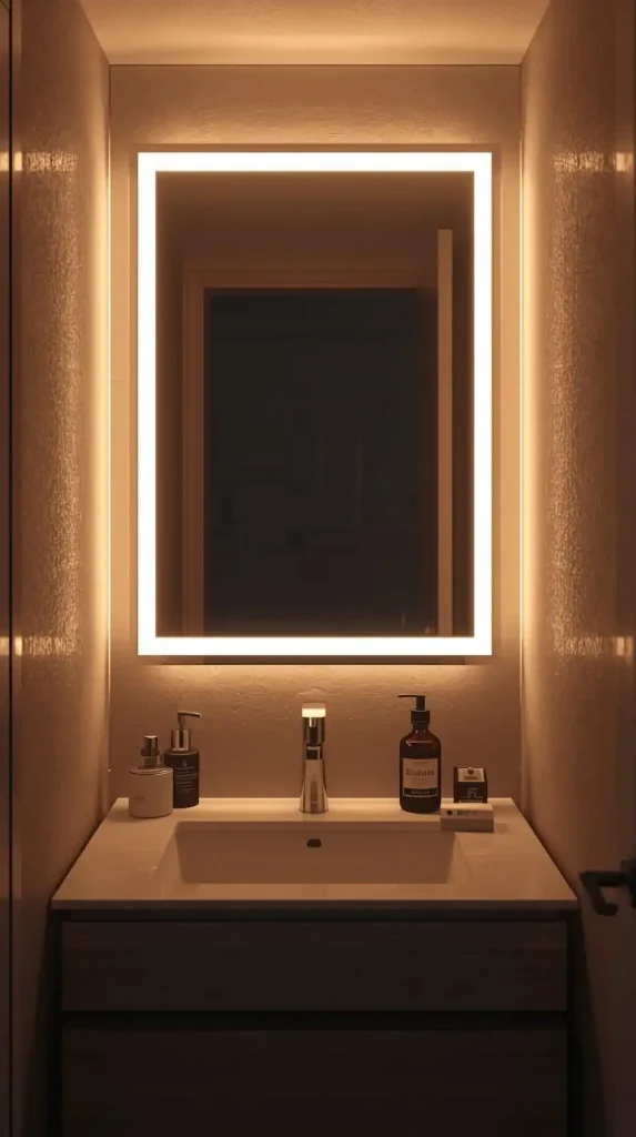 20 Small Apartment Decorating Bathroom Ideas for a Stylish 2025 Refresh 11 Install Smart Lighting