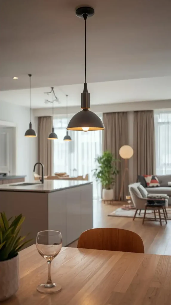 20 Living Room Kitchen Open Concept Small Apartment Decor | Stylish Ideas for Seamless Flow 11 Layer Lighting for Different Functions — Range Hood, Ambient, Task