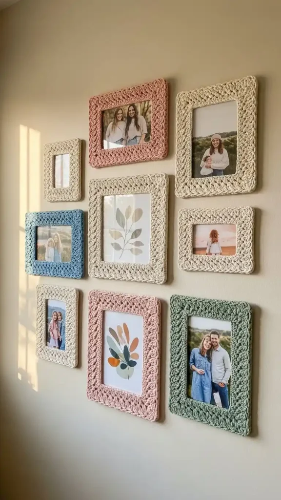 22 Crochet Home Decor Patterns with Minimalist Style 12 Crochet Photo Frame Edges