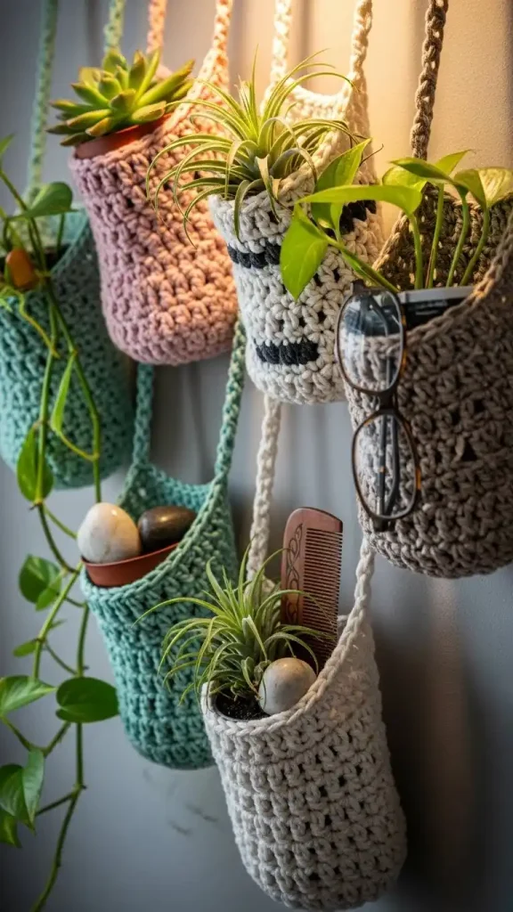 21 Easy Crochet Home Decor Ideas for Cozy and Stylish Interiors 12 Crochet Wall Pockets for Display and Storage