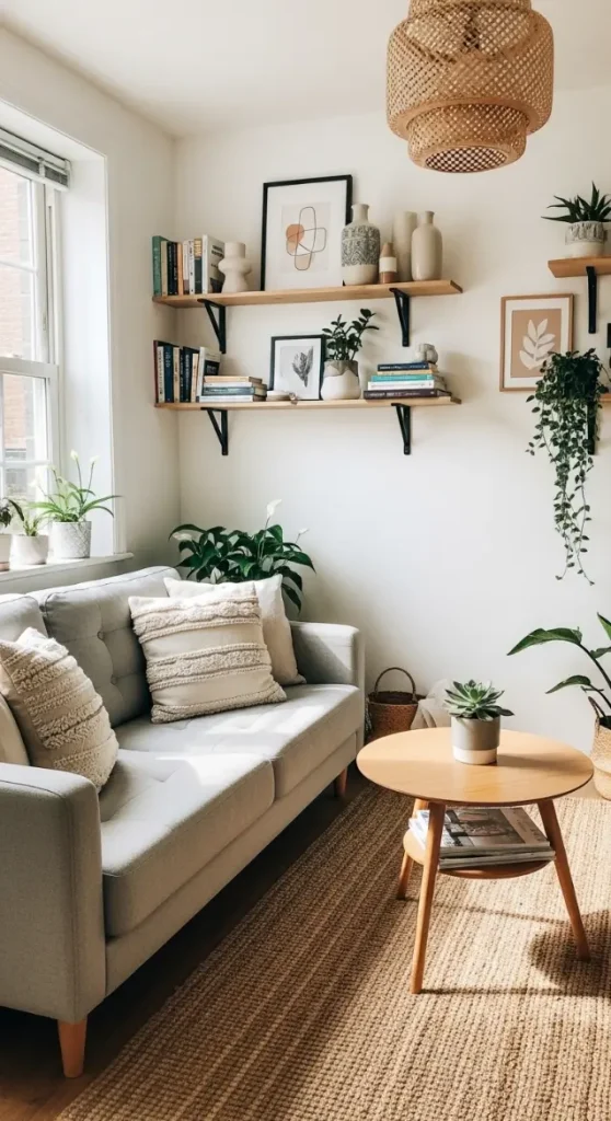 20 Home Decor Ideas Living Room Cozy Small Spaces Inspiration 12 Floating Shelves