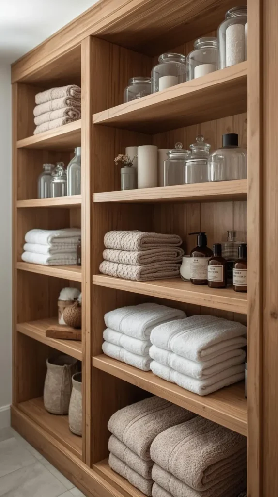 18 Home Decor Ideas Bathroom | Stylish & Functional Spaces 12 Open Shelving for Display and Storage