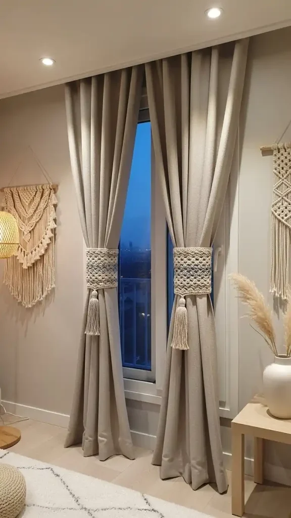 22 Aesthetic Crochet Home Decor Ideas to Style Your Living Space Beautifully 13 Crochet Curtain Tiebacks for Elegant Windows