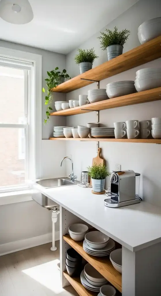 20 Home Decor Ideas Living Room on a Budget Kitchens Small Spaces | Stylish 13 Open Kitchen Shelving