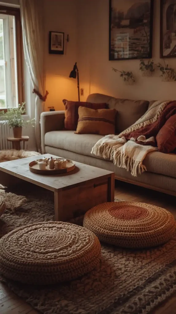 Crochet Floor Cushions for Casual Seating
