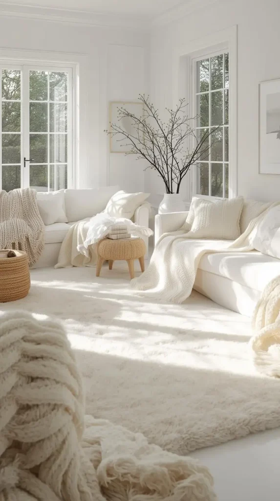 Cozy Rugs and Throws in White and Cream