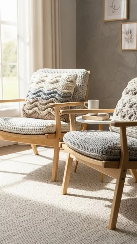 22 Aesthetic Crochet Home Decor Ideas to Style Your Living Space Beautifully 15 Crochet Chair Cushions for Comfortable Seating