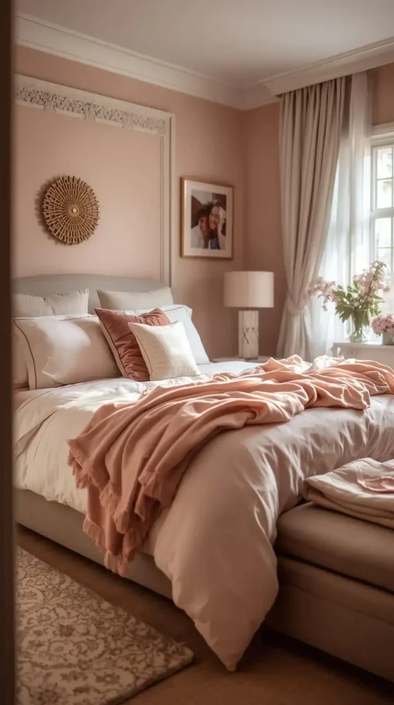 23 Small Apartment Decorating Cozy Bedroom Designs | Dreamy Ideas for a Warm and Relaxing Retreat 16 Add a Touch of Pink or Beige Accents