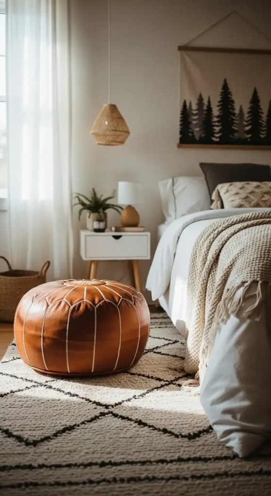 22 Crochet Home Decor Ideas Bedrooms to Make Them Cozy and Stylish 16 Crochet poufs or footstools as extra seating