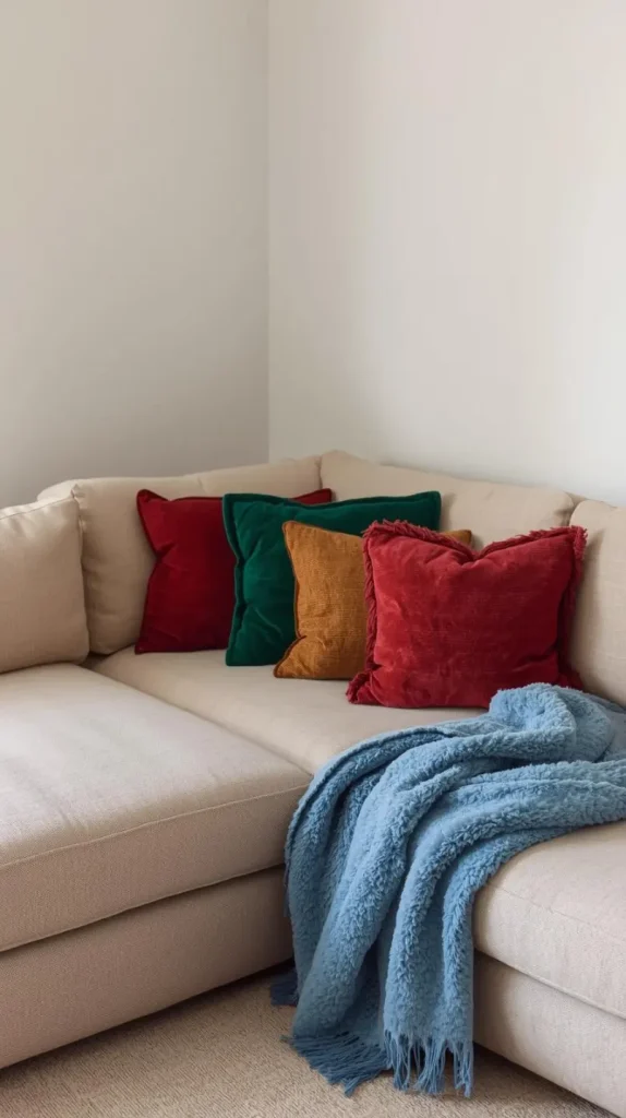 Use Neutral Furniture with Pops of Accent Colors