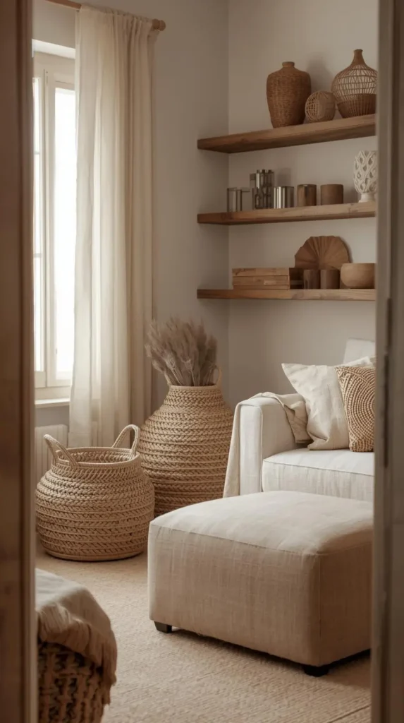 Add Smart Storage with Stylish Baskets or Ottomans