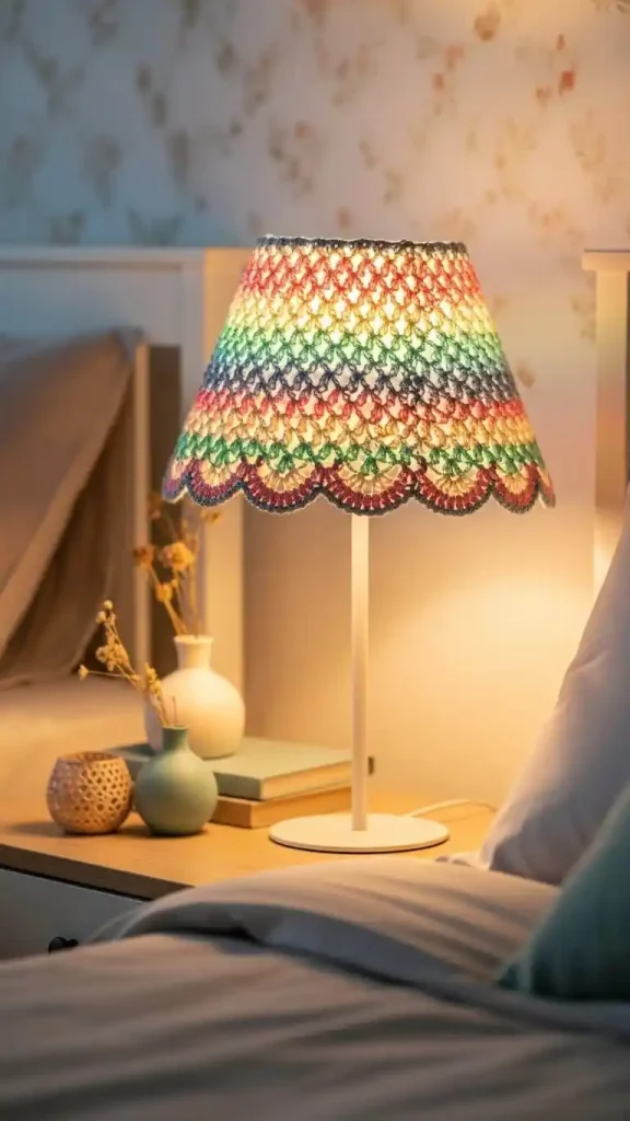 21 Cute Crochet Home Decor Ideas for Cozy Handmade Spaces 17 Crochet Lamp Shade Covers
