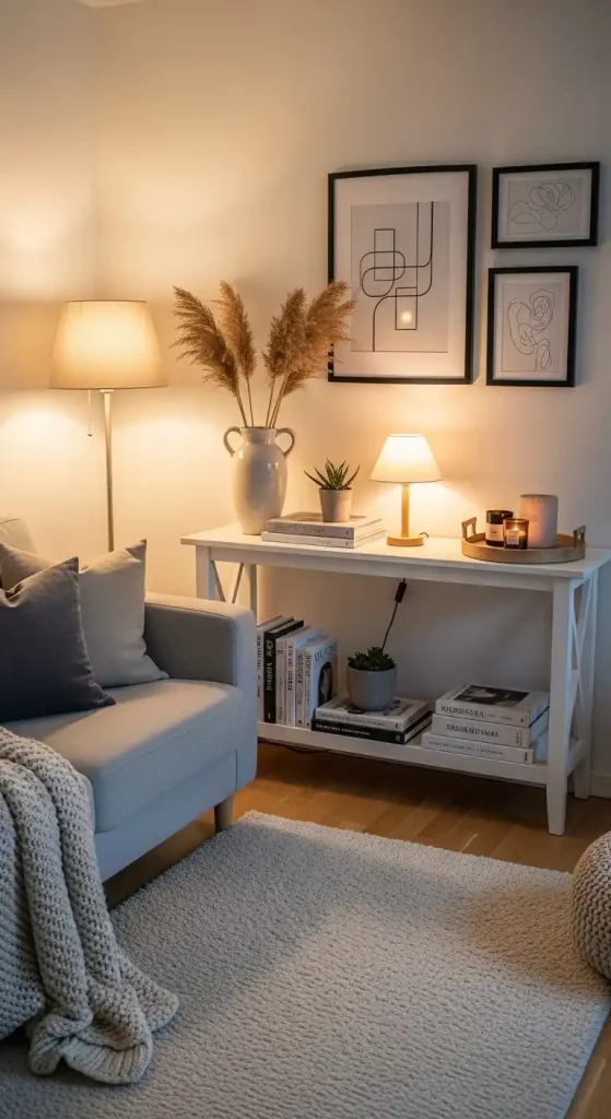 30 IKEA Home Decor Ideas Living Room on a Budget | Smart & Stylish Designs 17 Use the IKEA HEMNES Console Table Behind the Sofa