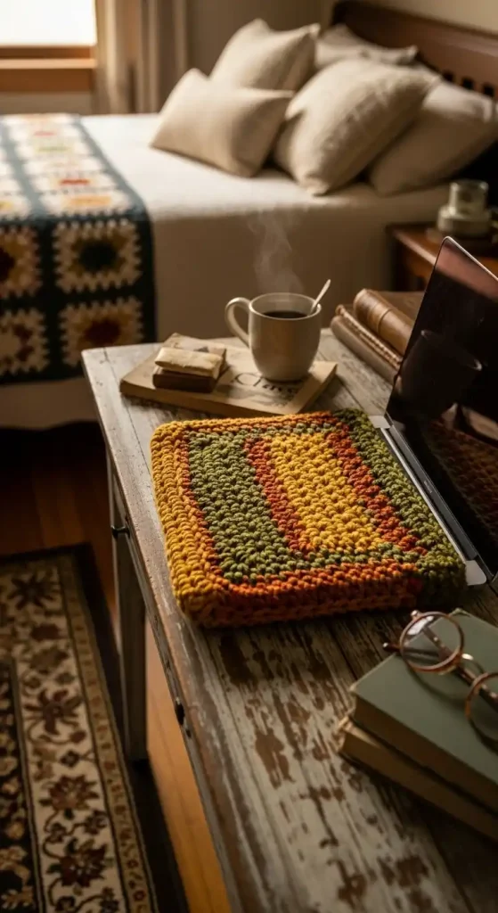 22 Crochet Home Decor Ideas Bedrooms to Make Them Cozy and Stylish 18 Crochet laptop/tablet sleeves to match your décor