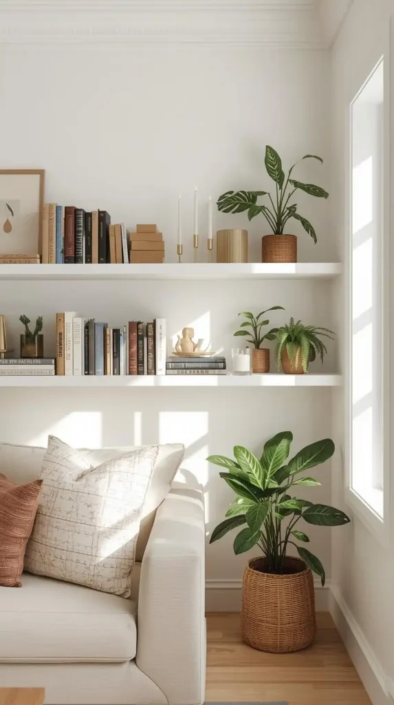Display Books and Decor on Floating Shelves