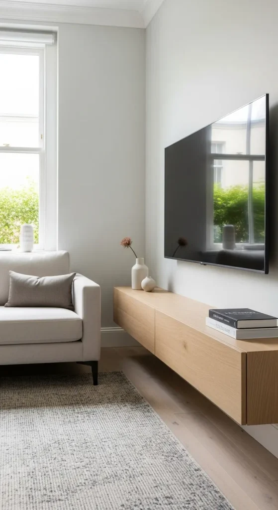 20 Home Decor Ideas Living Room Cozy Small Spaces Inspiration 18 Floating TV/Media Unit