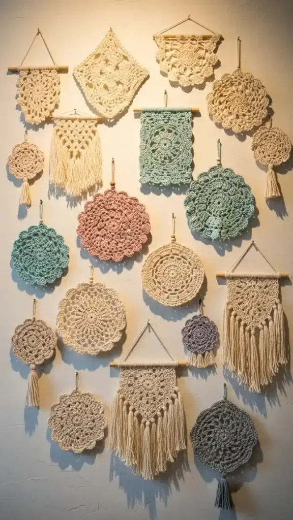 23 Crochet Home Decor Ideas Wall Art to Beautify Your Living Space 18 Mini Crochet Wall Hangings for Gallery Walls