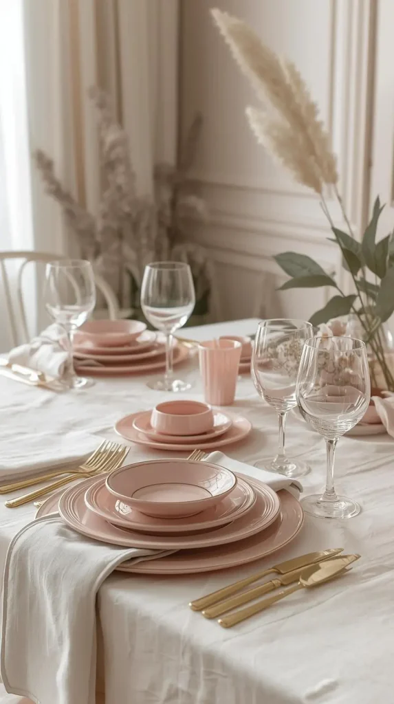 Use Pink Dishes and Tableware for Dining Style