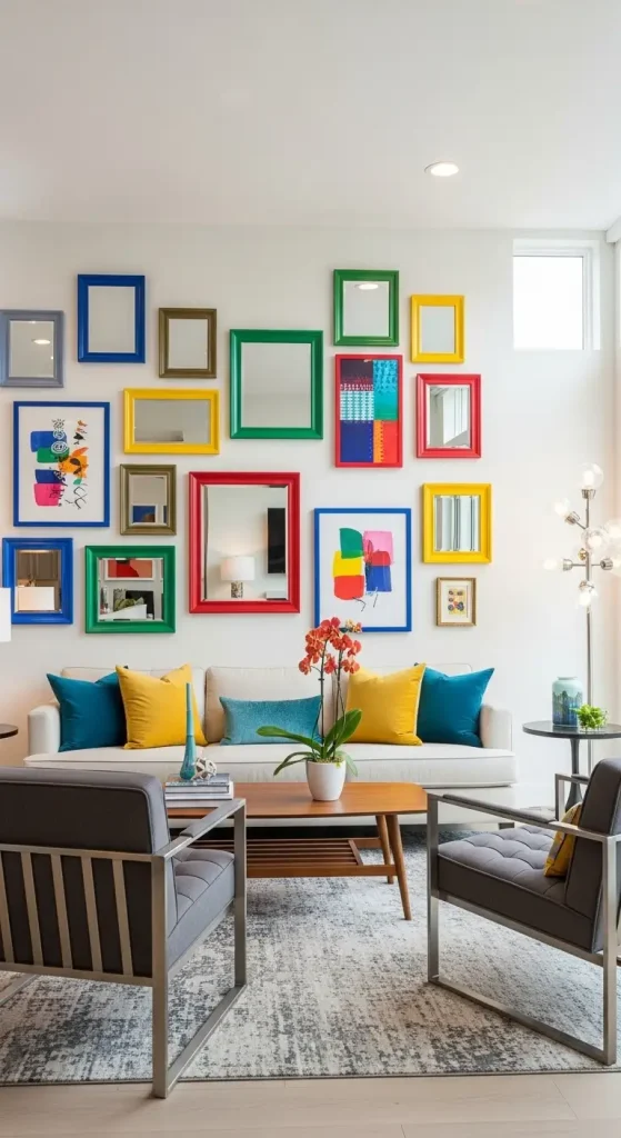  Add Colorful Mirrors or Frames