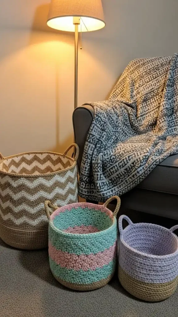 21 Easy Crochet Home Decor Ideas for Cozy and Stylish Interiors 19 Crochet Basket Liners for Decorative Storage