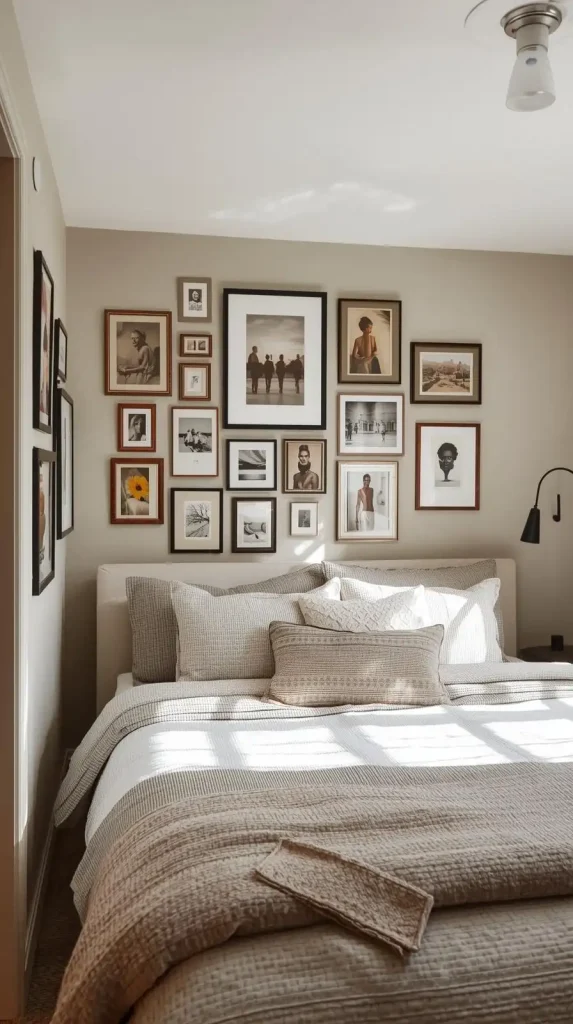 23 Small Apartment Decorating Cozy Bedroom Designs | Dreamy Ideas for a Warm and Relaxing Retreat 21 Add a Gallery Wall with Personal Photos